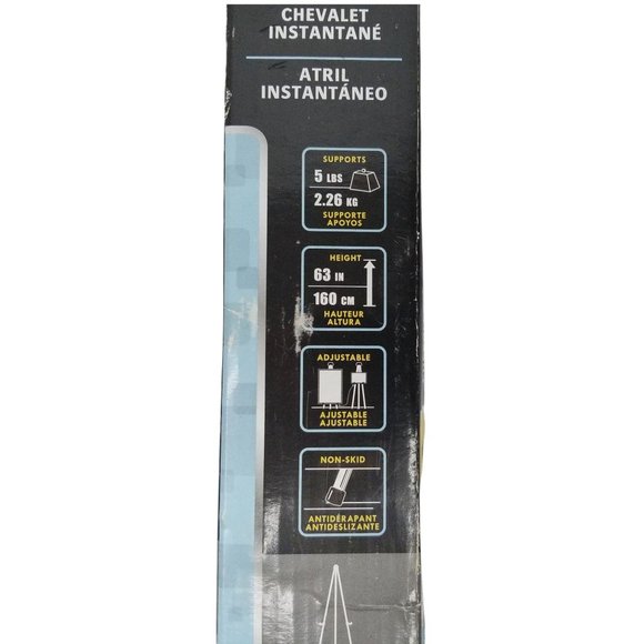 Quartet Full Size Instant Portable Folding Easel 63" Adjustable Aluminum Black - Picture 7 of 12